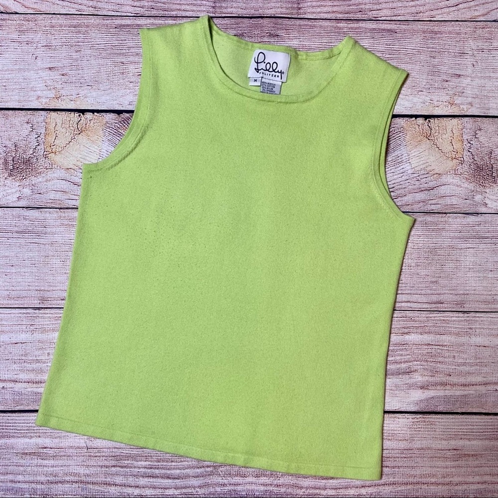 Lilly Pulitzer Lime Green Crewneck Sleeveless Sweater